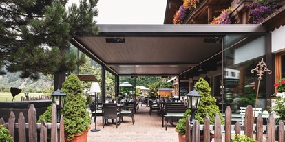 Mountainbike Urlaub - Garten - Tirol - unsere Pergola - Hotel Café Brunnenhof