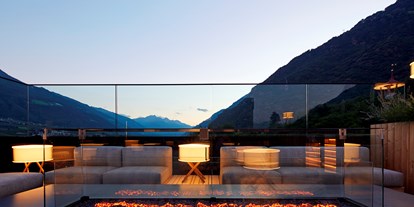 Mountainbike Urlaub - Italien - NEU: Dachterrasse mit Feuerstelle und Nacktpool - Lindenhof Pure Luxury & Spa DolceVita Resort