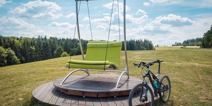 Mountainbike Urlaub - Bikeverleih beim Hotel: Zubehör - Deutschland - Panorma Schaukel oberhalb des Hotels - Hotel Freund