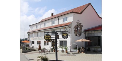 Mountainbike Urlaub - Preisniveau: günstig - Baden-Württemberg - Paradies, Terrasse - Adam & Eva Gasthof Paradies in Vogt mit Hotel und Paradiesfestsaal