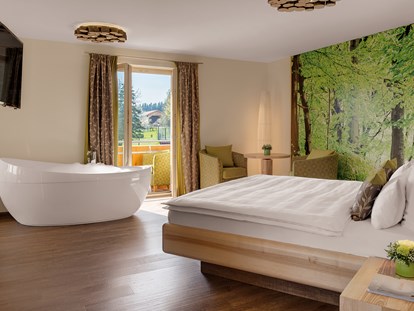 Mountainbike Urlaub - Garten - Drachselsried - Die neuen Suiten bieten Raum für luxuriöse Aufenthalte. Suite Buche - Hotel der Bäume
