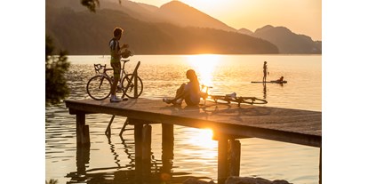 Mountainbike Urlaub - Umgebungsschwerpunkt: See - Salzburg - Abkühlung am Fuschlsee nach einer langen Radtour  - DAS Hintersee