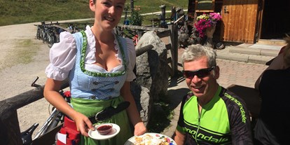 Mountainbike Urlaub - Bikeverleih beim Hotel: Mountainbikes - Ebbs - Kaiserschmarrn auf der Litzlalm - Naturhotel Schütterbad