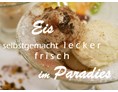Mountainbikehotel: Hausgemachtes Eis im Paradies  - Adam & Eva Gasthof Paradies in Vogt mit Hotel und Paradiesfestsaal